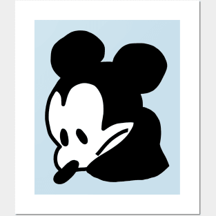 Steamboat Willie Very Sad Mouse Portrait Posters and Art